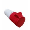 Acoplamento 3P+T 16A 6H IP44 380V Vermelho Sibratec